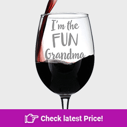 Fun Grandma Wine Glass, Large 16.5 Ounce Size, in Gift Box
