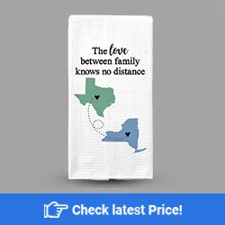 Long Distance State Waffle Weave Dish Towel | Personalized Grandparent Gift