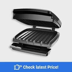 George Foreman GR340FB 4-Serving Classic Plate Electric Indoor Grill and Panini Press, Black