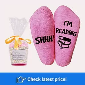 Fuzzy Slipper Reading Socks for  Book Lovers 