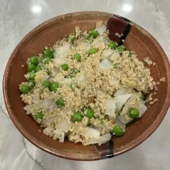 easy quinoa recipe with peas and walnuts